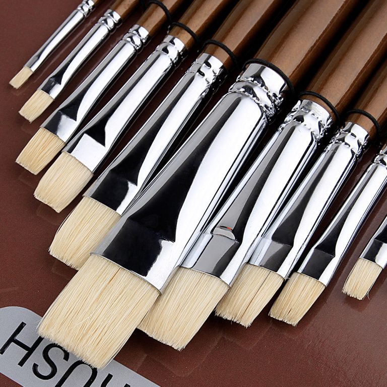 579 wood handle paintbrush bristle brush head details