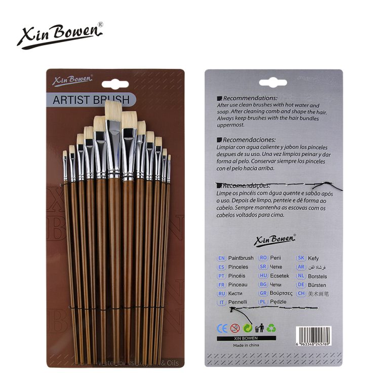 579 wood handle paintbrush brown color hog bristle paintbrush