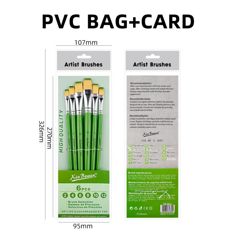 Acrylic Paint Painting Nylon Brush 6 Size Paintbrushes Set Sap Green (4)