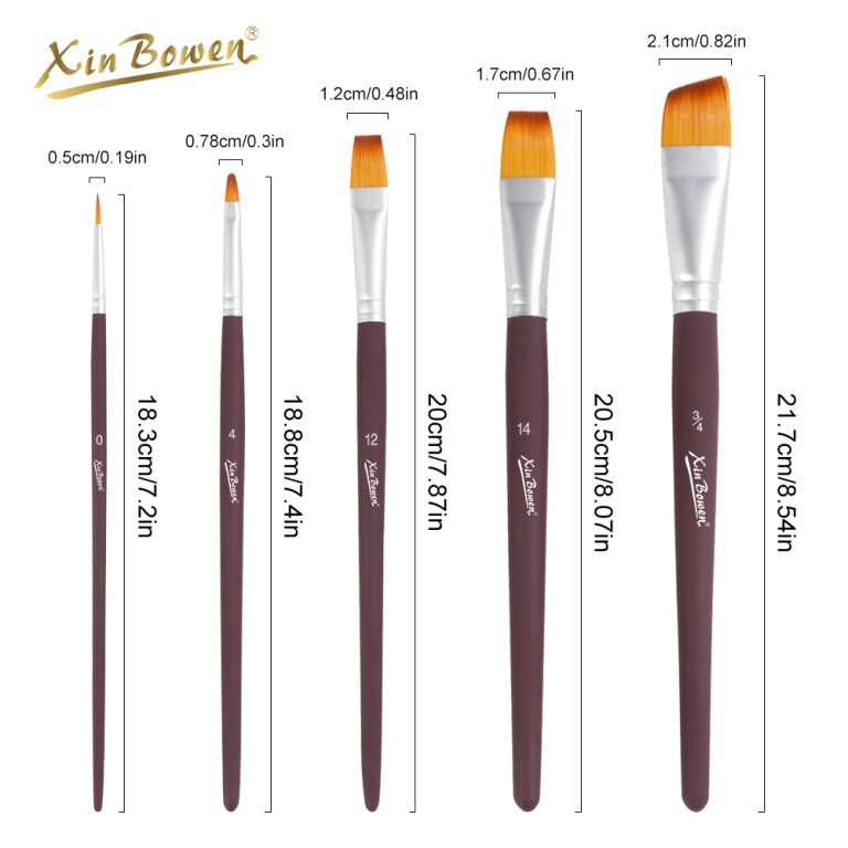 Brown Rubber Paint Painted 5PCS Master Paintbrushes Set (5)