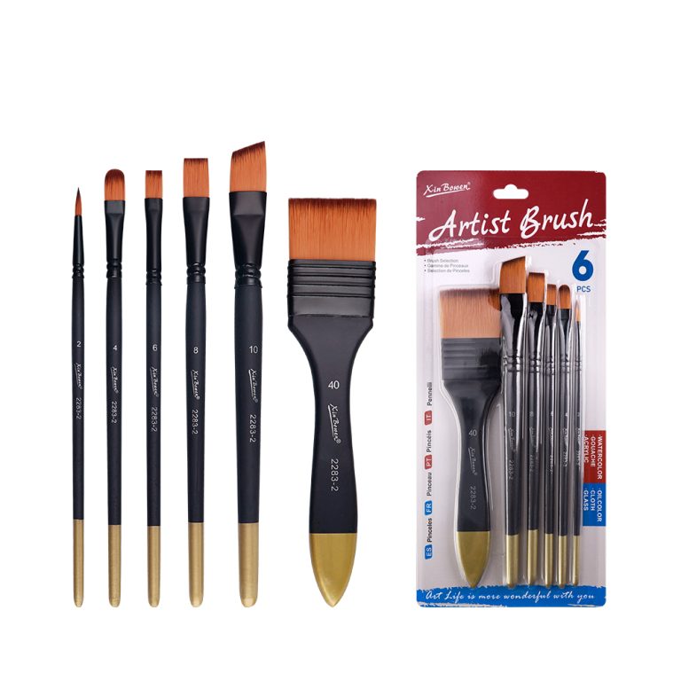 Gold End Paintbrush Set For Artist Painting