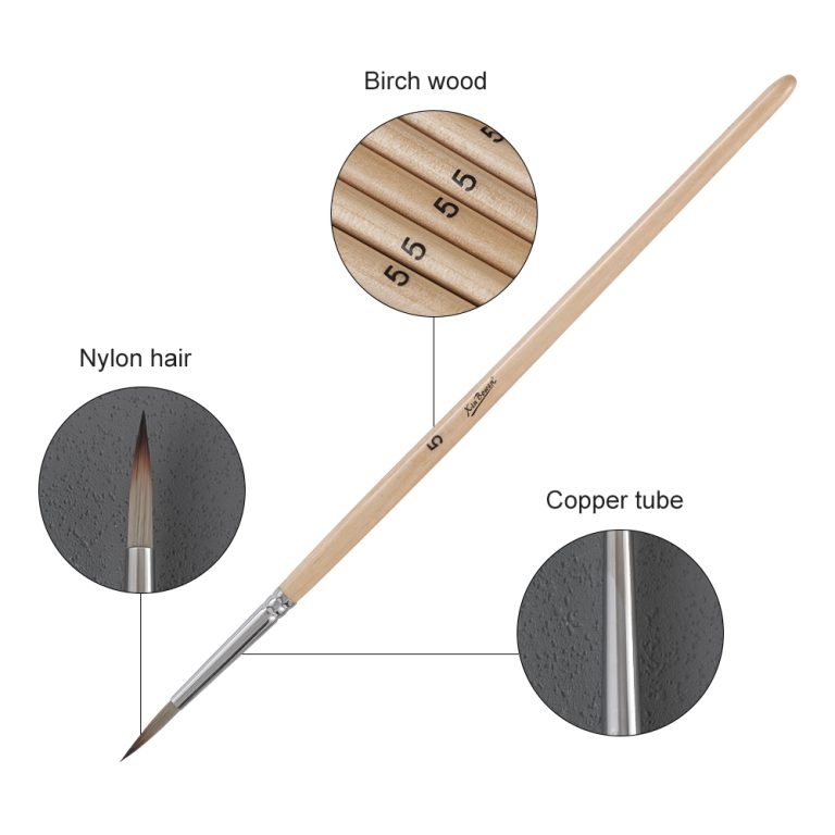 paint brush set round flat